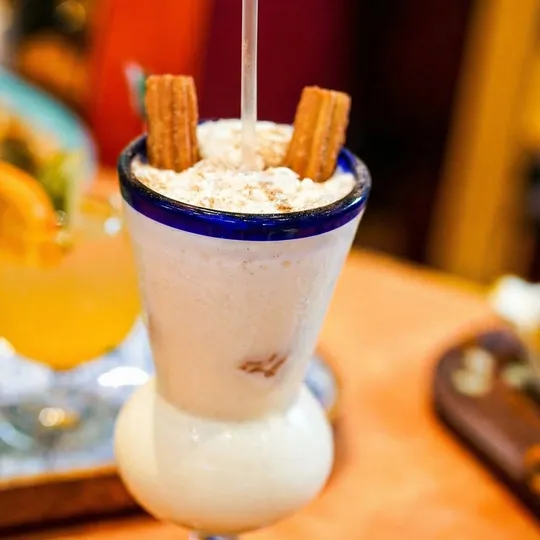 Horchata churro milkshake with mini churros at Ixtapa Cantina, Lunenburg MA